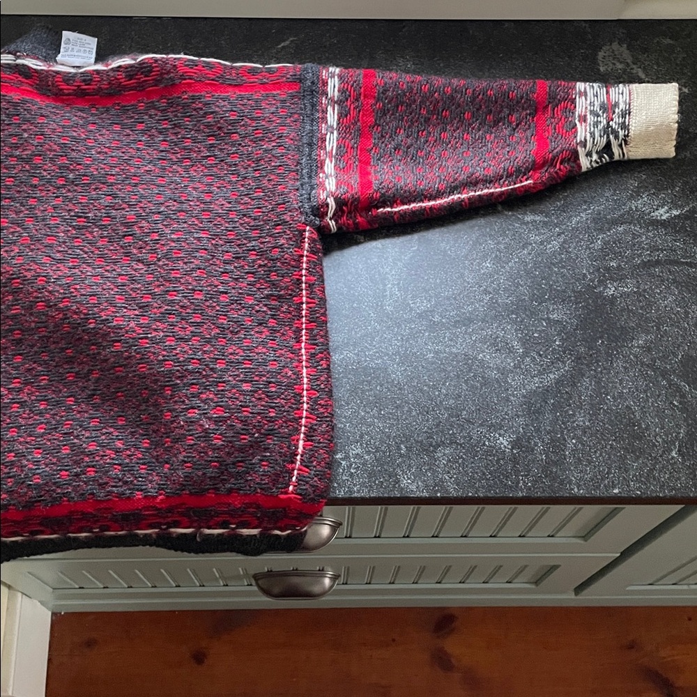 Dale of Norway Red, Black & White Nordic Cowl Sweater - Picture 12 of 15